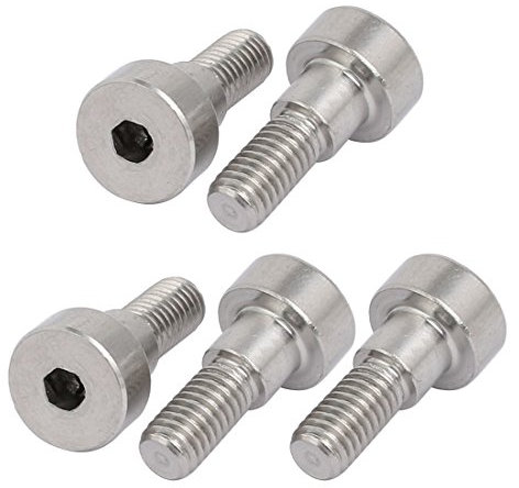 Sourcingmap 5pcs 304 Stainless Steel Hex Socket Shoulder Bolt 6mm Shoulder Dia 5mm Shoulder Length M5 Thread