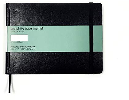 Aquarell-Reisetagebuch, A5 Querformat, 200 g/m², 60 Seiten, säurefrei, nicht (mittlere Körnung)