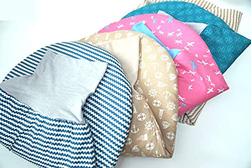 Strampelsack Baby 0-6 Monate, Pucksack für Mädchen oder Jungen, leicht gefüttert, auch als Set mit Schmusetuch