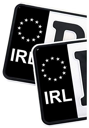 2 x Number Plate EU Field Number Plate Sticker Film Car Black (R059 Ireland)