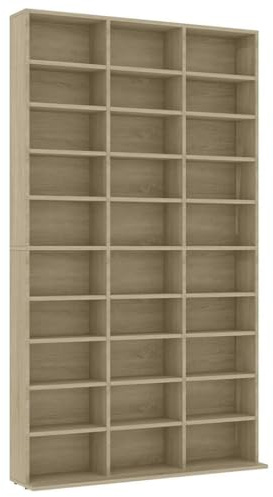 vidaXL Estantería para CD Aparador Armario Mueble Mostrador Organizador Almacenamiento Salón Casa Hogar Contrachapada Roble Sonoma 102x16x177,5 cm