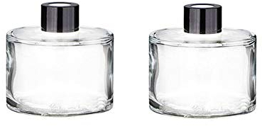 2 PCS 50ml/1.7oz Empty Clear Round Glass Diffuser Jars Aromatherapy Diffusers Vase Fragrance Refill Aroma Dispenser for DIY Replacement Reed Diffuser Sets Craft Projects Wedding Party Decor