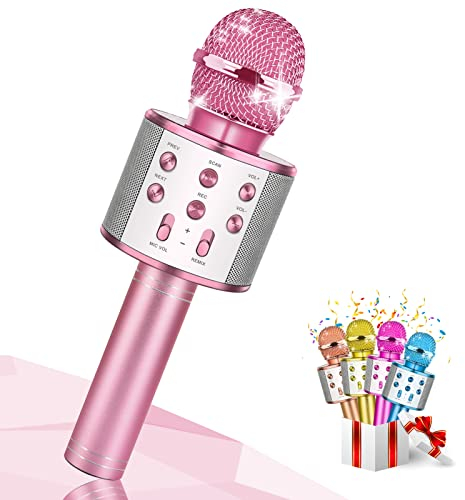 Dislocati Micro Karaoke senza fili, giocattolo per bambini 3-12 anni, regalo per ragazza 3 4 5 6 7 8 9 10 11 12 anni, giocattolo per bambine 3-12 anni, regalo di Natale, Karaoke, microfono senza fili,