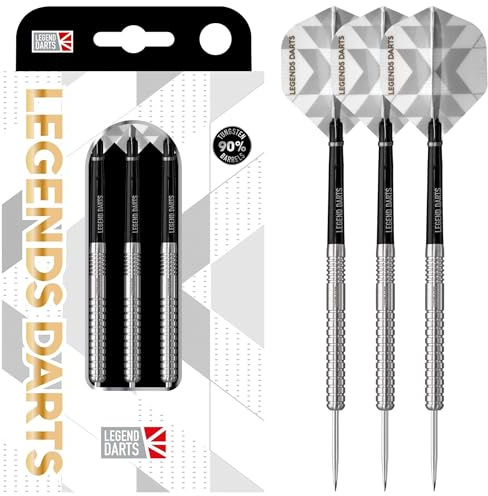Legend Darts Pro Series | Dartpfeile-Set mit Stahlspitze aus 90 % Wolfram in mehreren Fassformen und Gewichten