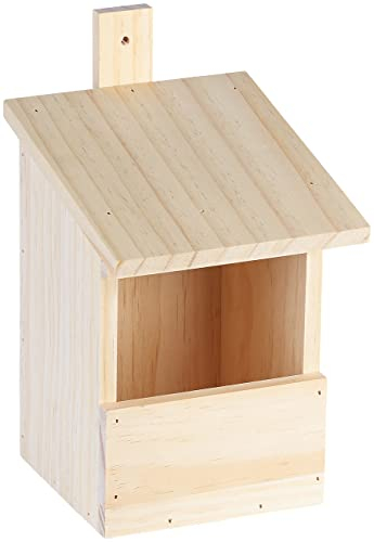 Royal Gardineer Vogelhaus Nistkasten: Vogel-Nistkasten mit Halbhöhle, Massivholz vormontiert, zum Aufhängen (Rotkehlchen, Vogel-Hotel, Bausatz)