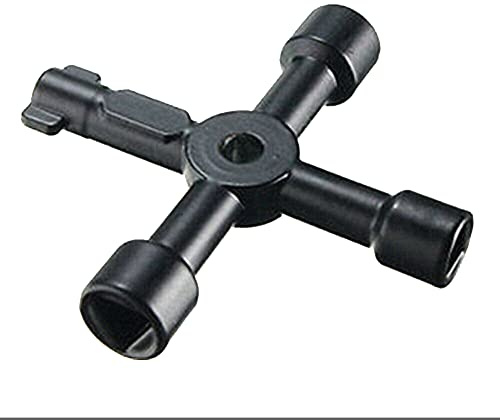 fiXte 4-Wege-Service-Schlüssel, Metall, für Wasser, Strom, Gasschränke