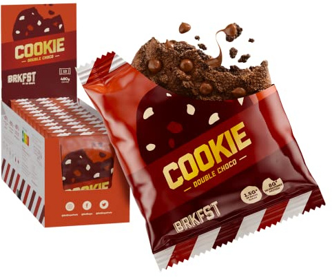 So Shape, Cookies Double Choco, 8g de protéines par cookie, Faible en sucre et en matières grasses, 12 Cookies de 40g