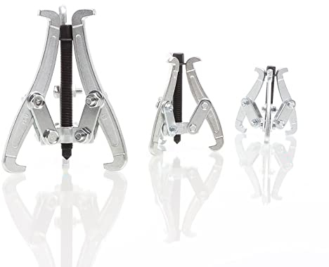 XPOtool Klauenabzieher 75 mm, 100 mm, 150 mm, 3X Profi Abzieher Lagerabzieher Satz als Innen Außen Ausdrücker, für Lager, Zahnrad, Riemenscheibe