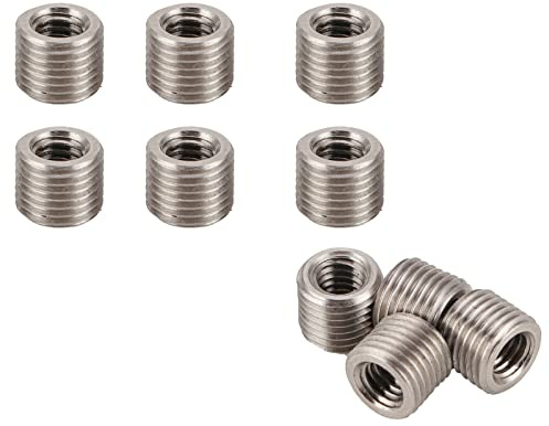 10 pezzi inserti filettati per riduttori, M3*0,5 - M5*0,8 5mm filettatura interna da M2 a M16 e filettatura esterna da M4 a M20 4-30mm in acciaio inossidabile, inserti filettati per riparazione, kit