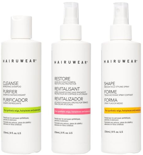 Hair u wear Hairuwear Cleansing Shampoo, Restorer Conditioner and Styling Spray Essential Hair Care 8 Ounces...