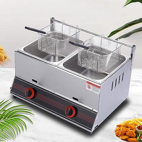LXURY Outdoor-Gas Fritteuse, Fritteuse mit Ölfiltration, Gas-fritteuse, für Pommes Frites Restaurant Home Kitchen