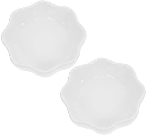 Amosfun 2pcs Ceramic Guinea Pig Food Bowl Washable Wear-resistant Household Feeding Bowls for Chinchilla Spill-preventing for Food and Water