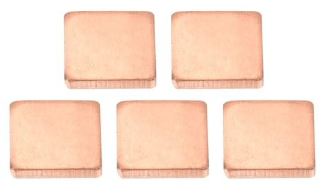 sourcing map Heatsink Copper Sheet Shim, 2.5mm Thickness Pad with Thermal Conductive Adhesive Tape for Desktop Computer GPU CPU Cooling Patch 5 Set