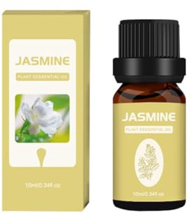 Ätherische Öle Jasmin 10 ml, Ätherische Öle für Diffuser Aromatherapie,Duftöle für Diffusor,Ätherisches Jasminöl Duftöl Jasmin Öl für Haut Körper Haarpflege, Kerze,Seife,DIY,Massage Aroma