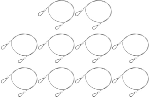 QUARKZMAN 10 Stück Drahtseil Edelstahl, 50cmx2mm 304 Edelstahl Stahlseil mit Ösen Vinylbeschichteten Schlaufen Sicherheit Stahl Kabel für Verbinden Möbel Lampenaufhängung Silber