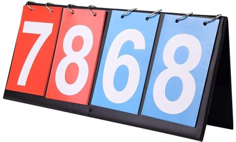 Tabellone Sportivo,4 Tabellone Segnapunti Flip Portatile Flipper Tavolo Sportivo Multifunzionale Tabellone Flip Cifre Segnapuntida per Competizioni Sportive Tennis da Tavolo Pallacanestro Badminton