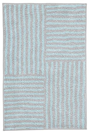 Kleine Wolke Badteppich Chelsea Opal 60 x 90 cm | Rutschhemmende Unterseite, für Fußbodenheizung, maschinenwaschbar, 100% Polyester