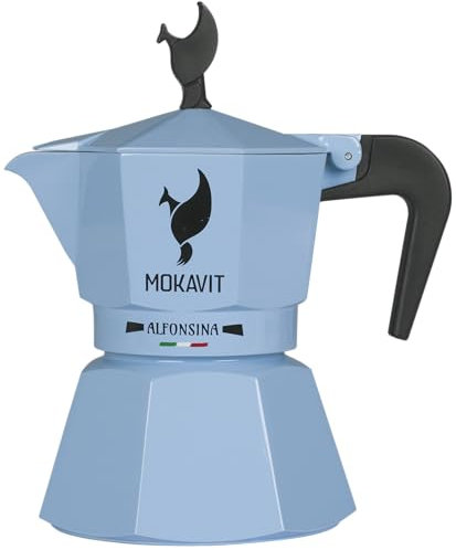 MOKAVIT Alfonsina - Cafetera Italiana - Cafetera Italiana Induccion 3 Tazas, Cafetera Induccion 3 Tazas, Moka Induccion 3 Tazas, Cafetera Moka, Cafetera para Induccion, Moka Pot - Made in Italy