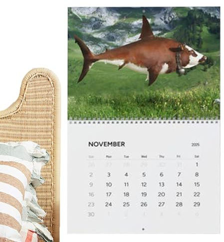 Calendario divertido 2025, Calendario 2025 de animales híbridos | Calendario de animales Calendario mensual,Calendario de 12 meses de animales híbridos, calendario 2025 del planificador de pared