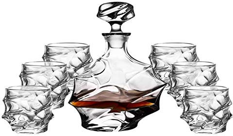 Ensemble de carafe à whisky 7 pièces, carafe à whisky en cristal, ensemble carafe et verre, ensembles de carafe à whisky pour hommes, liqueur, verres Ensemble de carafe à whisky (Couleur : S) (B)