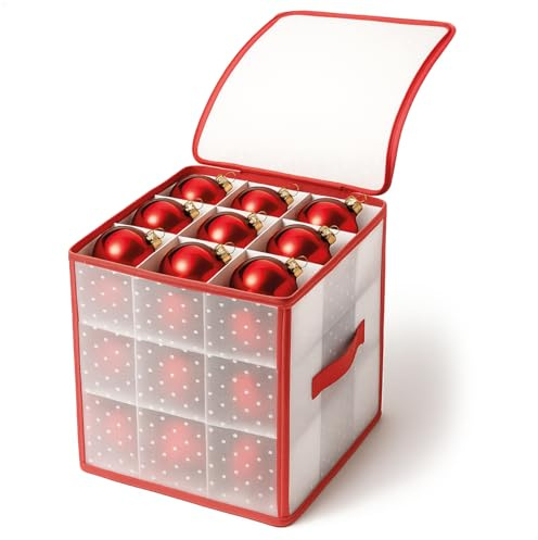 com-four® Aufbewahrungsbox für 27 Weihnachtskugeln, Christbaumschmuck-Sorti | Christbaumkugeln- und Weihnachtsdeko-Organizer - Aufbewahrung für Weihnachtsschmuck