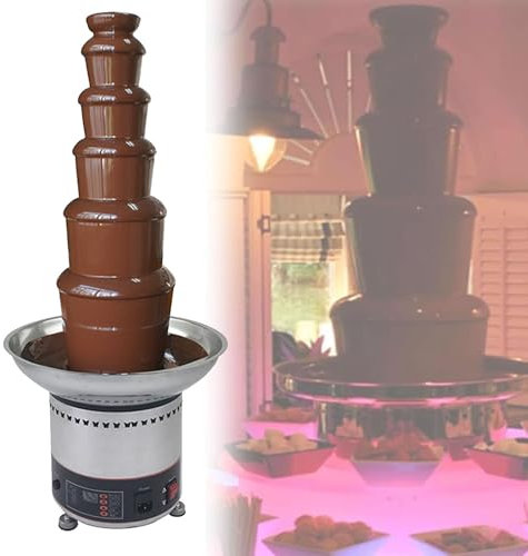 Machine à fontaine à chocolat électrique à 4/5/6/7 niveaux, grande machine à fondue au chocolat, machine à fondre le chocolat commerciale pour fête, banquet, anniversaire, Noël,6Tiers