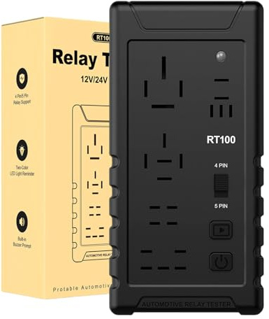 Tester de relé 12/24 voltios, herramienta de probador de retransmisión automotriz | Analizador de batería inalámbrica Tester de relé de 12V/24 V,Accesorios automáticos compactos Herramienta de diagnós