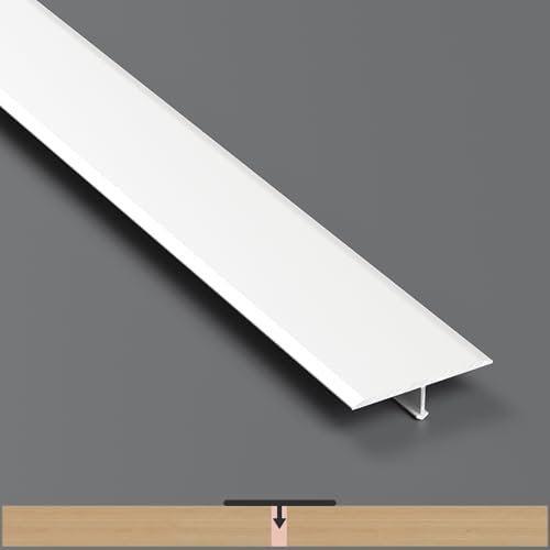 3 PCS Baguettes De Finition En T En Aluminium 0,9 M × 3/4/5/6 CM, Barre De Seuil De Porte, Profilés Métalliques En T Pour Transitions De Sol Entre Seuils Carrelages Sols Bois Tapis(Blanc,90cmx6cm)
