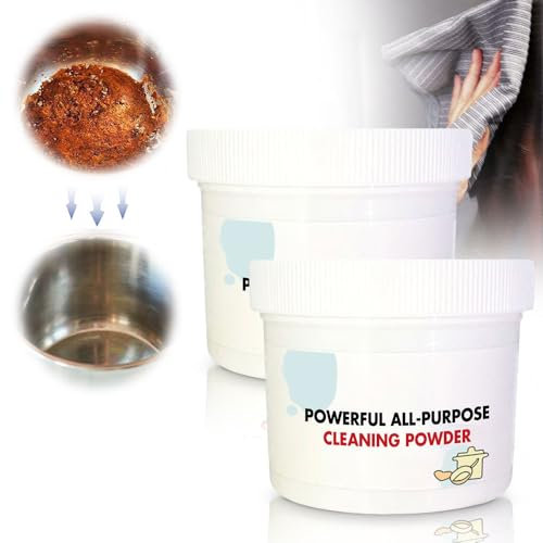 Multi-Purpose Kitchen Cleaning Powder, 2-Pack Degreaser for Stovetops, Ovens, Range Hoods (2)
