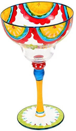 HEALEEP Bicchiere da Margarita Decorativo Dipinto per Cocktail Vino e Dessert per Feste