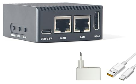 youyeetoo FriendlyElec NanoPi R3S-LTS Mini routeur, 1/2 Go LPDDR4, 0/32 Go eMMC, RK3566 Soc, OpenWRT avec double Gbps Ethernet, pour IOT NAS Smart Home Gateway (1 Go de RAM, pas eMMC, avec bloc