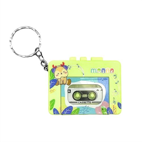 Mini magnétophone portable, lecteur de cassettes miniatures en plastique rétro avec musique, accessoire amusant à suspendre, enregistreurs de musique vintage, cadeaux créatifs