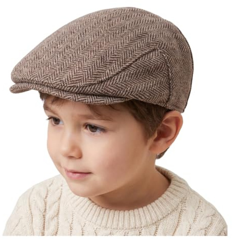 YAMEE Baskenmütze aus Wollmischgewebe für Jungen,Schiebermütze Kinder Weich Atmungsaktiv,Barett Mütze Jungen Sonnenschutz,Wintermütze Kinder Wärme,Newsboy Mütze für Herbst/Winter