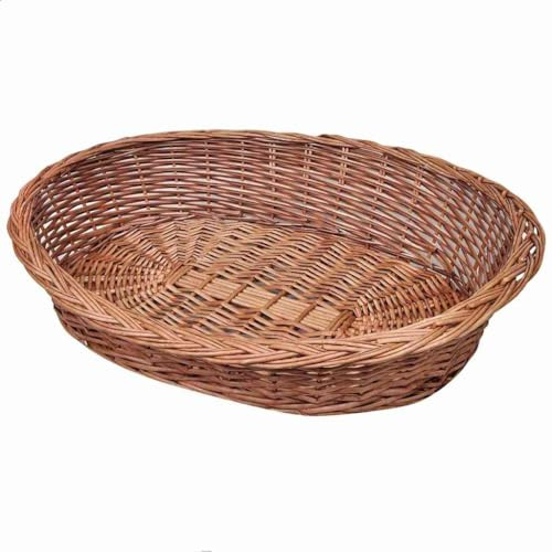 Dog Basket Natural Willow Medium Lightweight Dog Basket Oval, Dog Beds, 170340