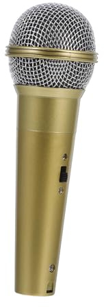 Toyvian Microphone Factice Doré Mini Modèle de Microphone Simulé en Plastique Léger Accessoire Réaliste pour Costume Journaliste et Spectacle Festif Jeu D’Imitation