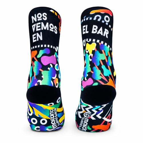 Maldita Buena Suerte Calcetines Running Técnicos Hombre y Mujer – Transpirables, Sin Costuras y Antirozaduras – Diseño NOS VEMOS EN EL BAR – Talla 41-43