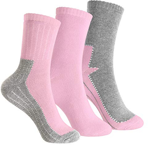 Footstar Kinder Frottee-Socken mit Motiv (3 Paar) Warme Socken mit Thermoeffekt - Rosa 35-38