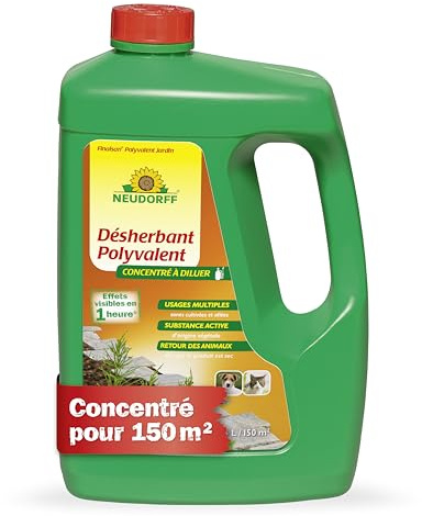 Neudorff Finalsan Désherbant Polyvalent Concentré, 2,5 l – Élimination des mauvaise herbes, Désherbant concentré total pour massifs, rosiers, arbres, arbustes et anti-mousse