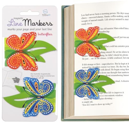 Line Markers Segnalibro | Set di 2 Segnalibri Magnetici | Indicatore di Linea di Pagina | Clip Portapagina Magnetica per la Lettura | Regalo per Lettori e Amanti dei Libri