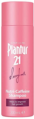 Plantur 21#langehaare Nutri-Coffein Shampoo - 1 x 200 ml - Pflegeshampoo für langes Haar zur Verbesserung des Haarwachstums - silikonfrei und parabenfrei