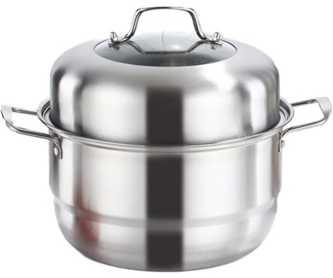 courti Steamer Pot, 28CM, Stainless Steel, Heavy Duty, Double Layer, Dishwasher Safe, For Kitchen, Cooking Pot, Includes 2 Cooking Levels