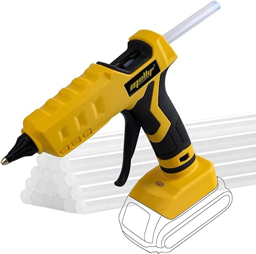 MORCLIN 100W Cordless Hot Glue Gun Compatible with 20V Max Battery with 20 Standard Full Size Glue Sticks For Festival Decoration & Crafting Projects & Chirstmas Gift (Battery is not included）