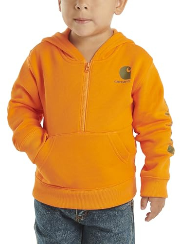 Carhartt Baby Boys Half-Zip Sweatshirt, Exotic Orange, 4 Years