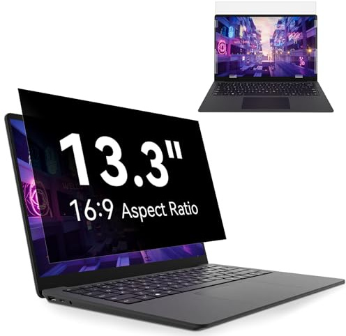 13.3 Inch Privacy Screen With Anti Blue Light Filter - Anti-Glare Laptop Shield for HP/Lenovo/Dell/Acer/Asus/ThinkPad (16:9 Aspect)