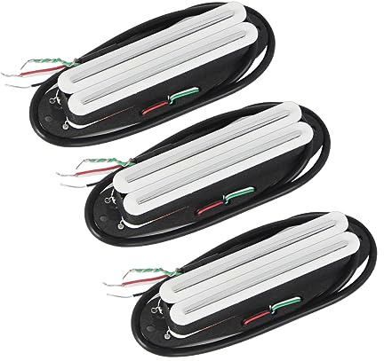 FLEOR Alnik 5 Heiße Schiene Tonabnehmer in Humbucker-Single-Coil-Größe Hals-, Mittel- und Steg-Pickup-Set, weiß