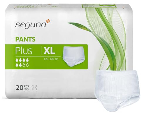 SEGUNA Pants Plus, Inkontinenz Pants, Windelhosen für Erwachsene, Frauen, Männer, Inkontinenzhosen bei Blasenschwäche (XL (Beutel 20 Stück))