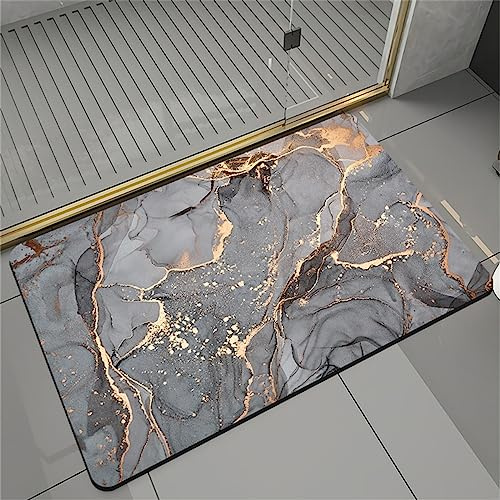 Badezimmerteppich Super Absorbierende Rutschfester Badematte, Badematten Badteppich 60x90cm Badvorleger Extra DüNn Schnelltrocknende Waschbare Badematte Home Rug, Badmatte Bodenmatte Floor Mat Textur