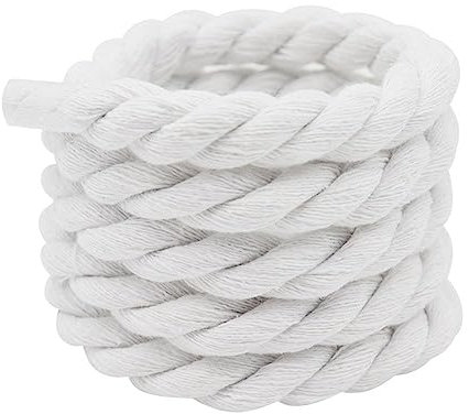 1 paire de lacets ronds épais de 10 mm d'épaisseur en corde torsadée pour chaussures de sport pour hommes 160 cm, blanc, 160