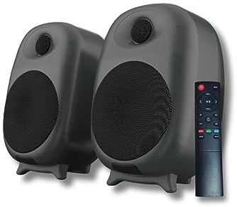 Belson Altoparlanti 2.0 attivi Bookshelf Ultimate 4 | Bluetooth 5.0 | 80 W di potenza RMS | Volume regolabile alti e bassi | Connessioni RCA | Ingresso ottico | Coassiale | DSP.