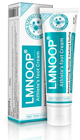 LMNOOP Athletenfuß-Behandlungscreme, Maximale Stärke für Athletenfuß (Tinea Pedis), Juckreiz, Blase, Brennen, Rissbildung, Schuppung, Beriberi, Natürliche Kräuter Antipilz-Fußcreme